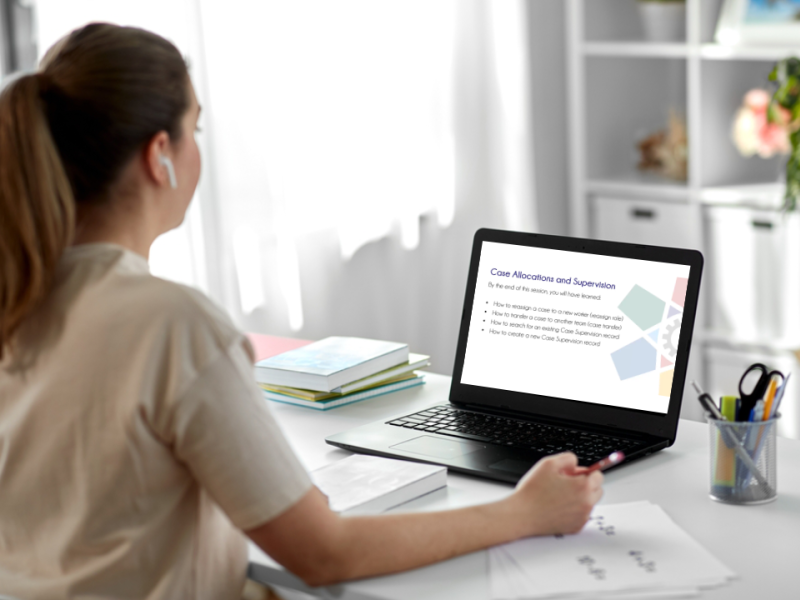 User viewing a RETAIN training course